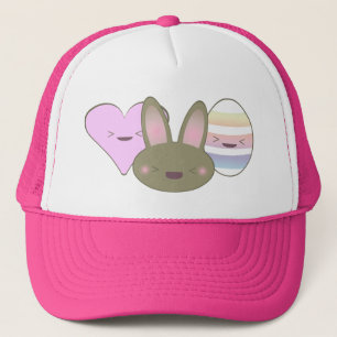KAWAII PÅSK TRIO BUNNY CHOCOLATE EGG HEART LYCKLIG KEPS