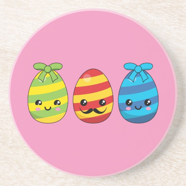 Kawaii-Påskäggen med Rosett band Underlägg (Framsidan)