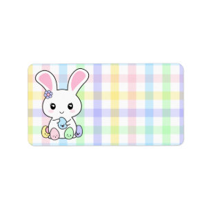 Kawaii påskhare adressetikett