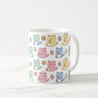 Kawaii Pastel Baking Cats Pattern Coffee Mug Kaffemugg