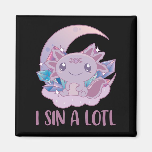 Kawaii Pastel Färg Gothic Cute Goth Axolotl Magn Magnet (Framsidan)