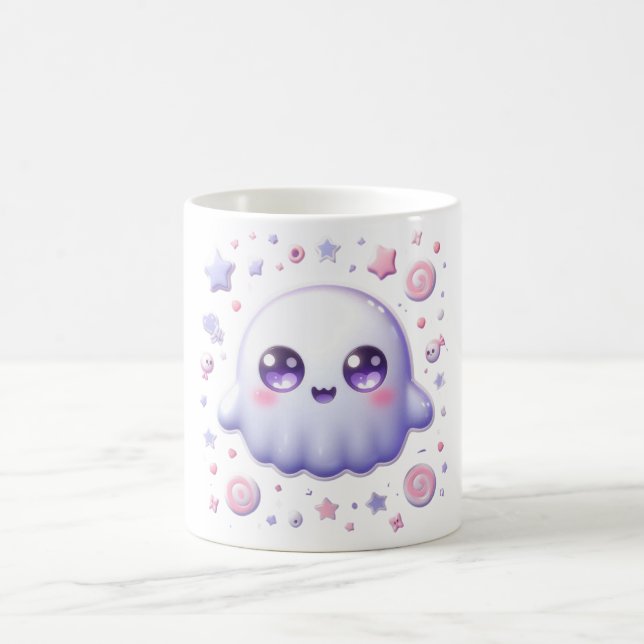 Kawaii Pastel Ghost Mugg - Cute Halloween Kopp (Center)
