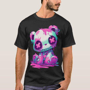 Kawaii Pastel Goth Creepy Cute Rosa Zombie Panda T Shirt
