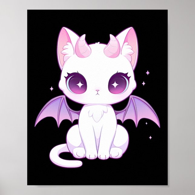 Kawaii Pastel Goth Creepy Cute Witchy Demon Winged Poster (Framsidan)