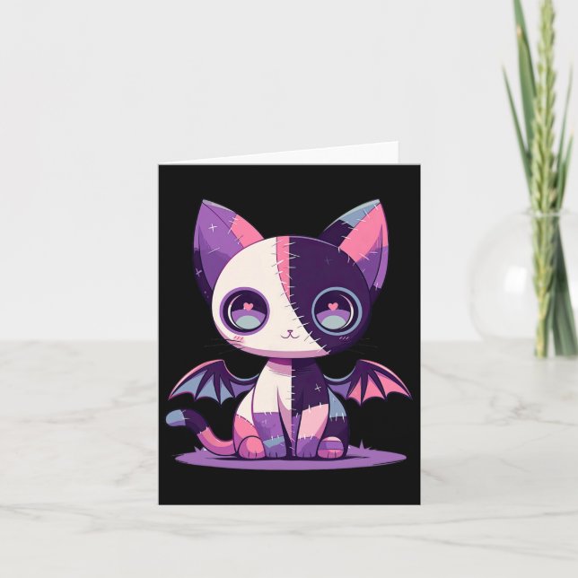 Kawaii Pastel Goth Creepy Cute Witchy Zombie Patch Kort (Framsida)