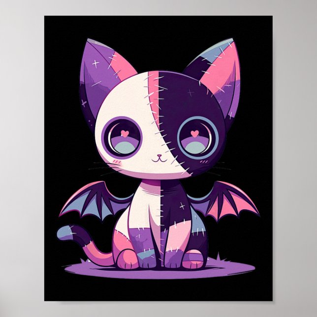 Kawaii Pastel Goth Creepy Cute Witchy Zombie Patch Poster (Framsidan)