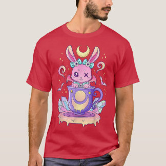 Kawaii Pastel Goth Cute Creepy Bunny i Tekopp T Shirt