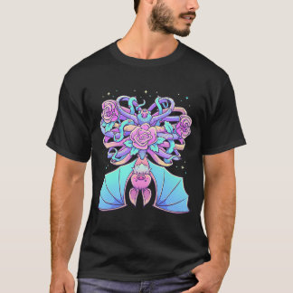 Kawaii Pastel Goth Cute Creepy Fladdermus Skeleton T Shirt