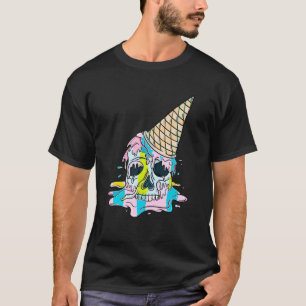 Kawaii Pastel Goth Cute Creepy Ice Cream Skull Ani T Shirt