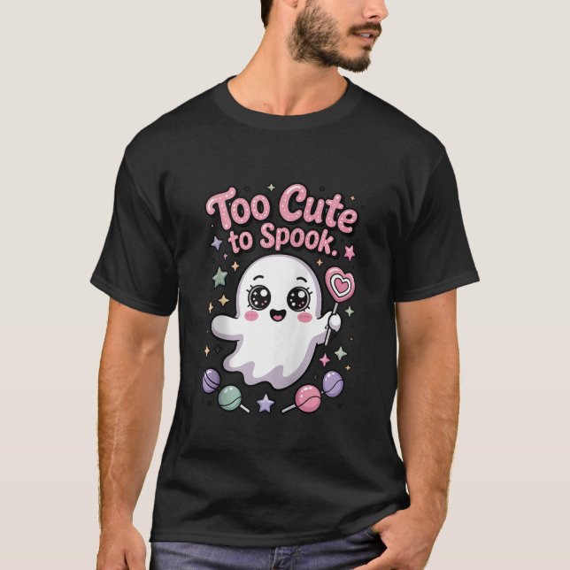 Kawaii Pastel Goth Cute Spooky Ghost Halloween Zip T Shirt (Framsida)