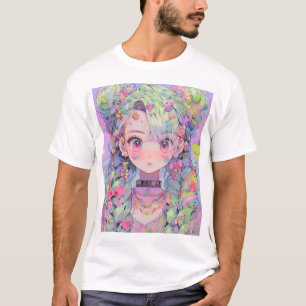 Kawaii Pastel Harajuku Anime Girl with Braids T Shirt