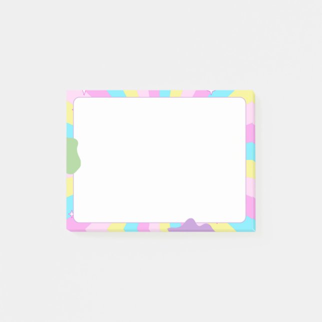 Kawaii Pastel Retro Sunburst Aesthetic  Post-it Block (Framsida)