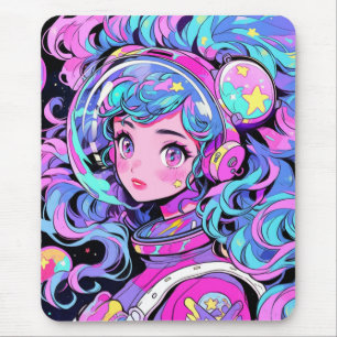Kawaii Pastel Rosa and Blue Space Anime Girl Musmatta