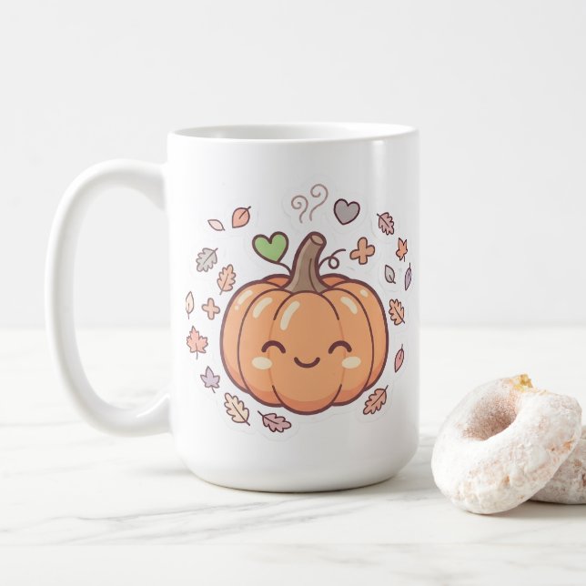 Kawaii Pastell Leende Pumpamugg Kaffemugg (Med munk)