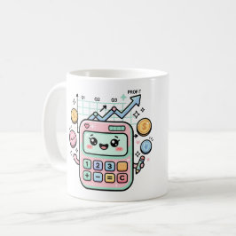 Kawaii Pastell Räknare Finans Student Klistermärke Kaffemugg
