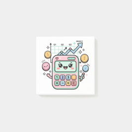 Kawaii Pastell Räknare Finans Student Klistermärke Post-it Block
