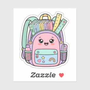 Kawaii Pastell Skolryggsäck Studie Vibe Klistermär Klistermärken