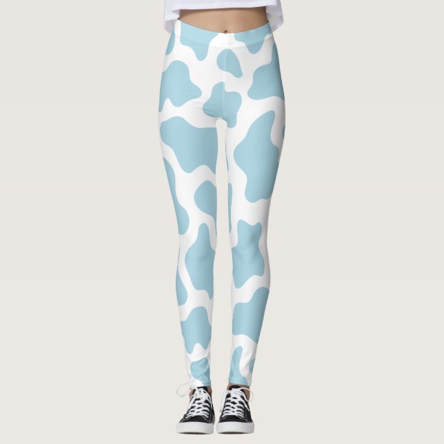Kawaii (pastellblå ko) leggings (Framsida)