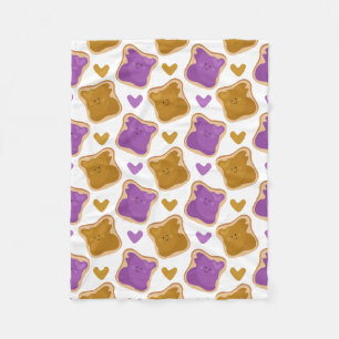 Kawaii PBJ mönster Fleecefilt