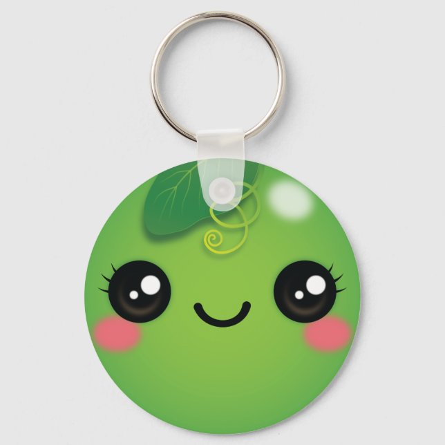 Kawaii Pea Keychain Nyckelring (Framsida)