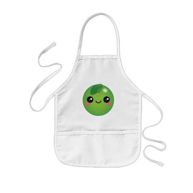 Kawaii Pea Kids' Apron Barnförkläde (Framsidan)
