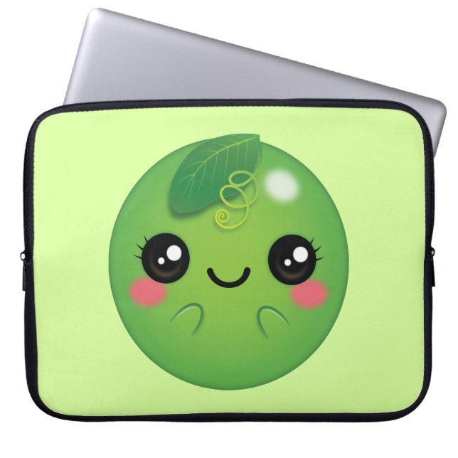 Kawaii Pea Laptop Fodral (Framsidan)