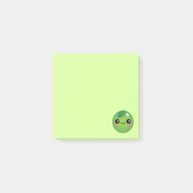 Kawaii Pea Post-it Notes Block (Framsida)