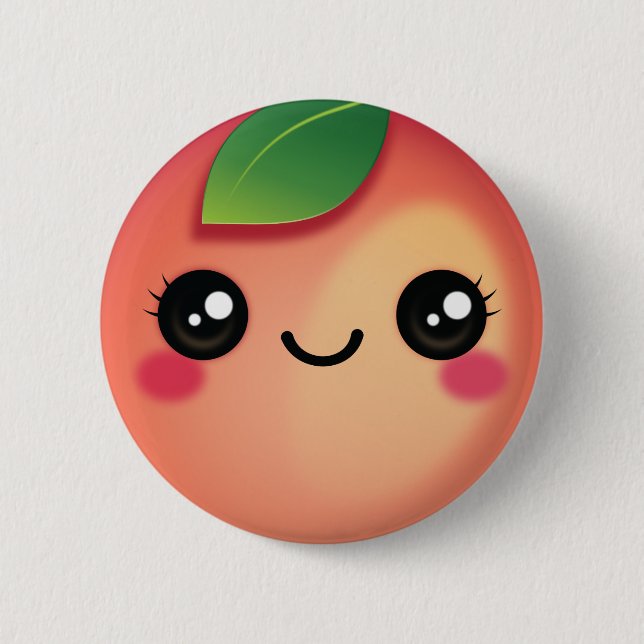 Kawaii Peach Button Knapp (Framsida)