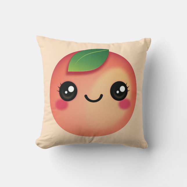 Kawaii Peach Dekorativ kudde (Framsida)
