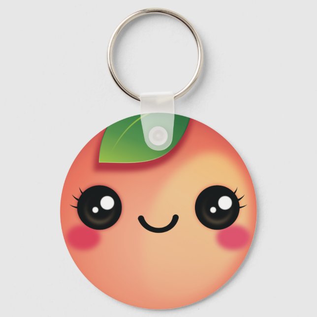 Kawaii Peach Keychain Nyckelring (Framsida)
