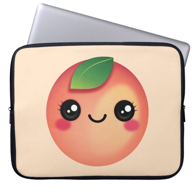 Kawaii Peach Laptop sleeve (Framsidan)