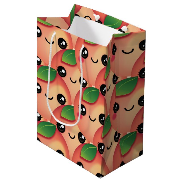 Kawaii Peach Medium Gift Bag (Framsidan Vinklad)