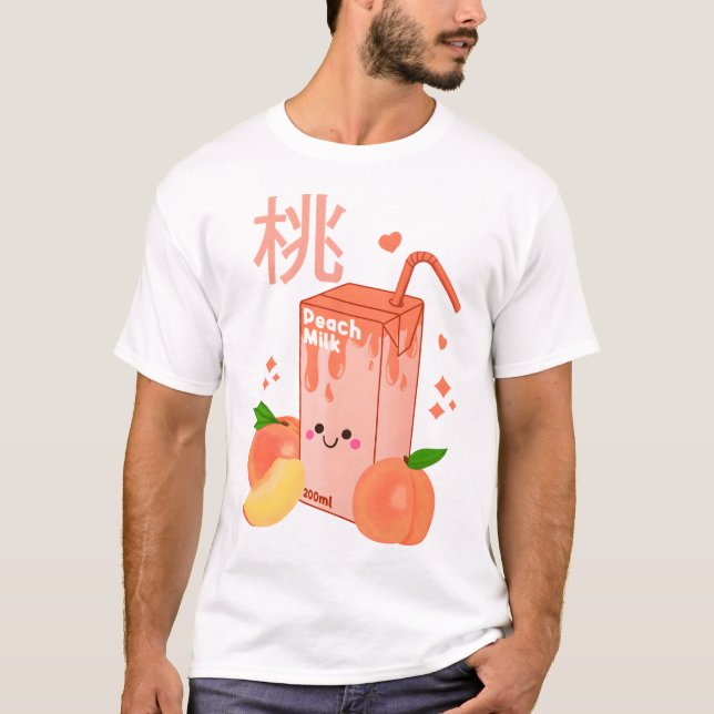 Kawaii Peach Mjölk T Shirt (Framsida)