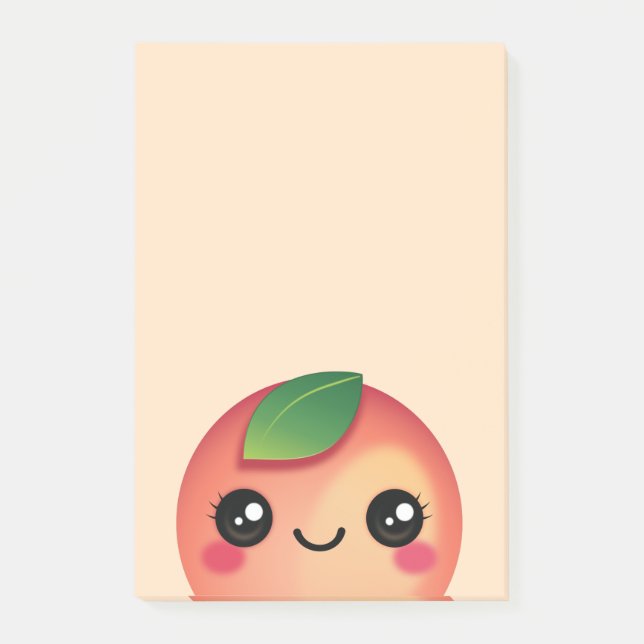 Kawaii Peach Post-it Notes Block (Framsida)