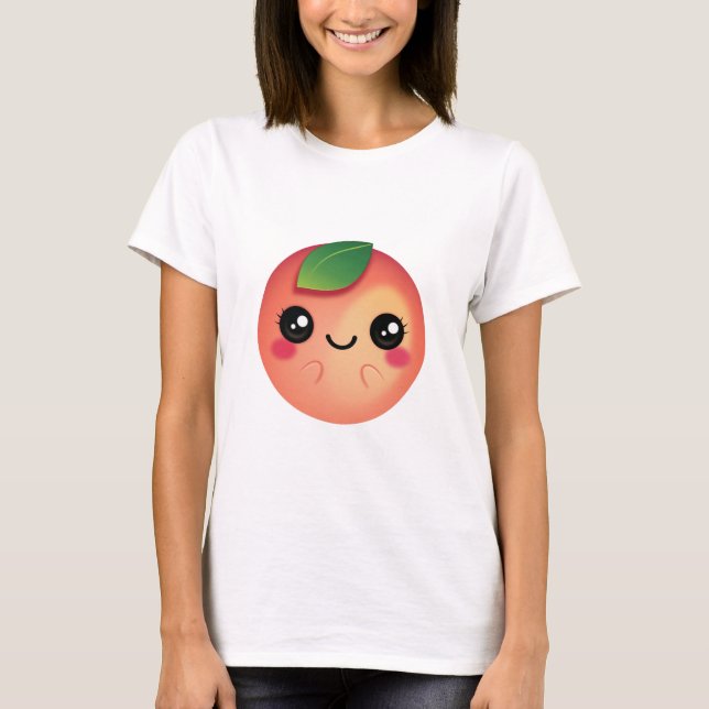 Kawaii Peach T Shirt (Framsida)