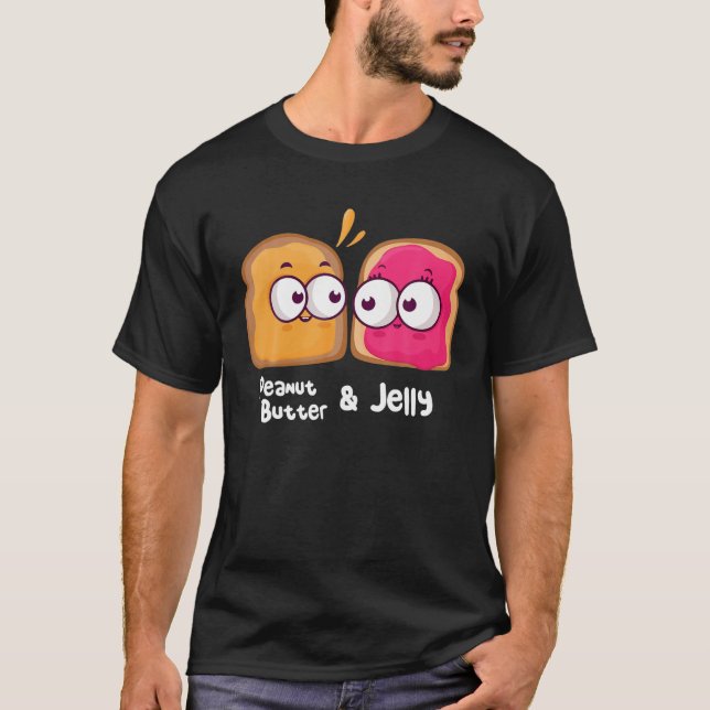 Kawaii Peanut Butter and Jelly Toast Matching Coup T Shirt (Framsida)