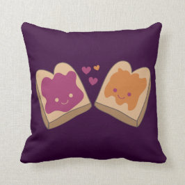 Kawaii Peanut Butter och Jelly Dekorativ kudde