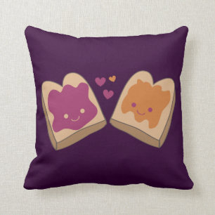 Kawaii Peanut Butter och Jelly Dekorativ kudde