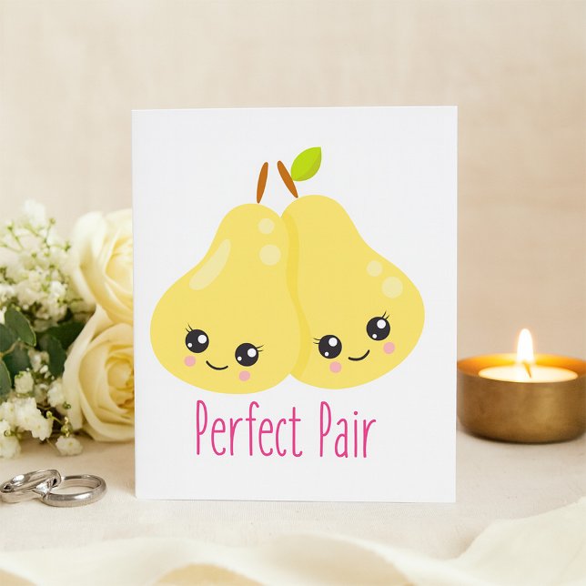 Kawaii Pear par Perfekt Pair Funny Pun Inbjudningar (Skapare uppladdad)