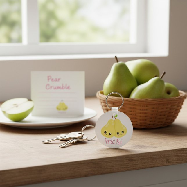 Kawaii Pear par Perfekt Pair Funny Pun Nyckelring (Skapare uppladdad)