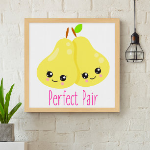 Kawaii Pear par Perfekt Pair Funny Pun Poster
