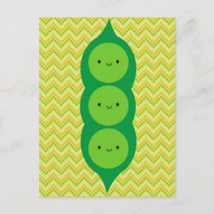 Kawaii Peas i en Pod Vykort