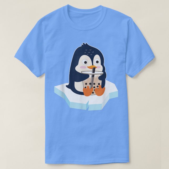 Kawaii Penguin Bubble Tea Boba Tea Cute Penguin T Shirt (Design framsida)