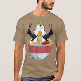 Kawaii Penguin Japanska Ramen Noodles I Otaku Anim T Shirt