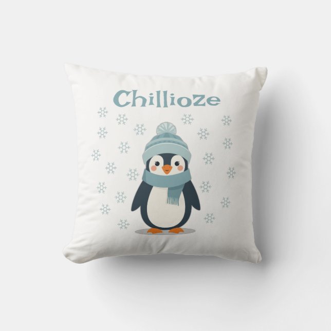 Kawaii Penguin Pillow - Chillioze Cushion Kudde (Framsida)