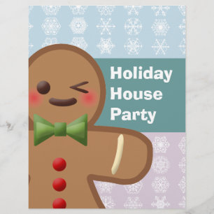 Kawaii Pepparkaksgubbe & Snöflingor Reklamblad