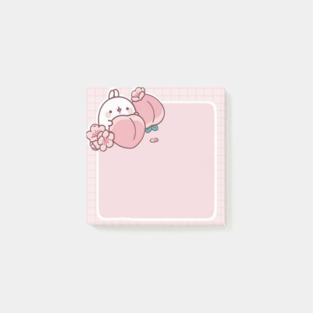  kawaii persienpeachy blomma Sakura rosa bunny söt Post-it Block (Framsida)