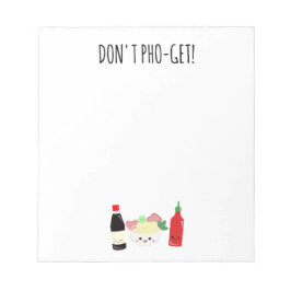 Kawaii Pho Don't Pho-Get Punny Noodles Anteckningsblock
