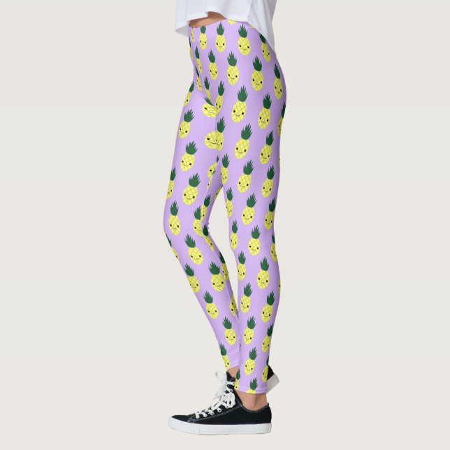 Kawaii Pineapple Mönster" Leggings (Vänster)