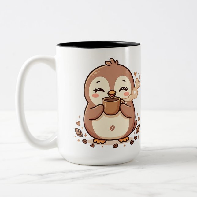 Kawaii Pingvin Kaffemugg (Vänster)